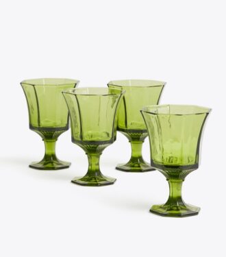 Verres à eau en verre pressé, lot de 4