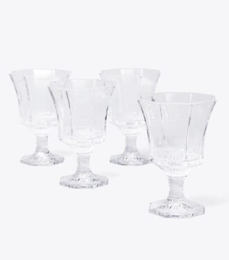 Verres à vin en verre pressé, lot de 4