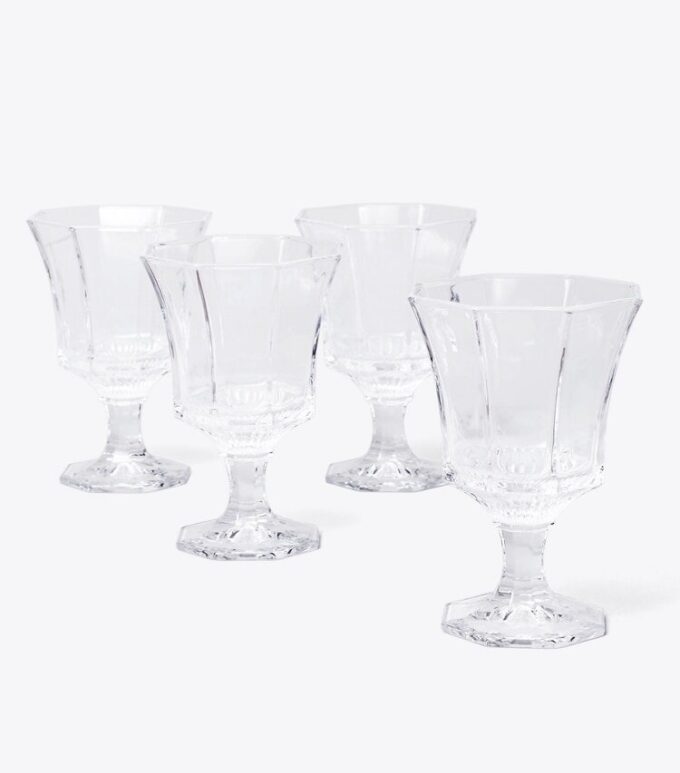 Verres à vin en verre pressé, lot de 4 Verres à vin en verre pressé, lot de 4