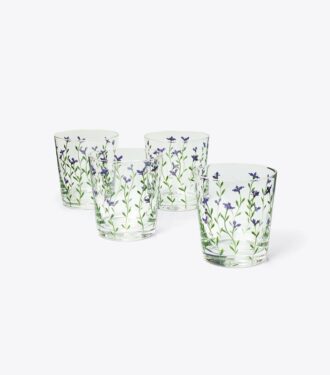 Verres à whisky Jolie Fleur, lot de 4