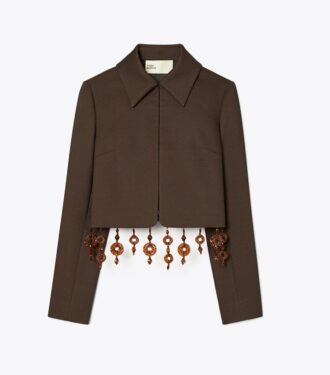 Veste courte en crêpe