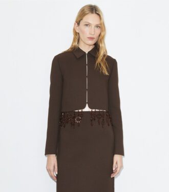 Veste courte en crêpe