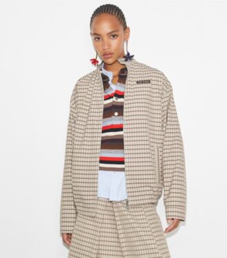 Veste de golf en nylon à carreaux