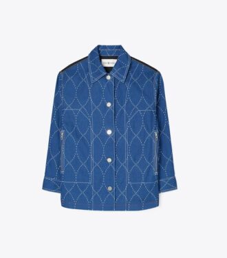 Veste en denim surpiquée