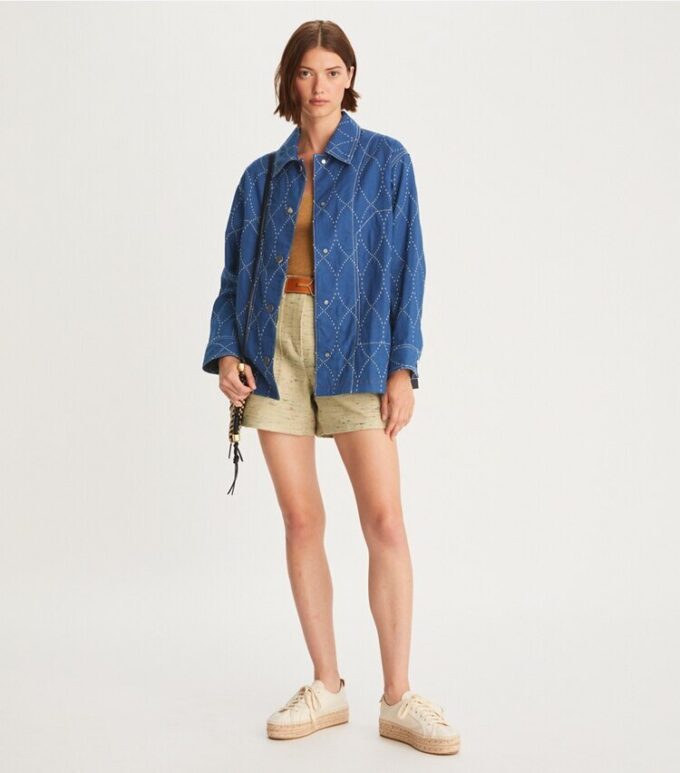 Veste en denim surpiquée Veste en denim surpiquée