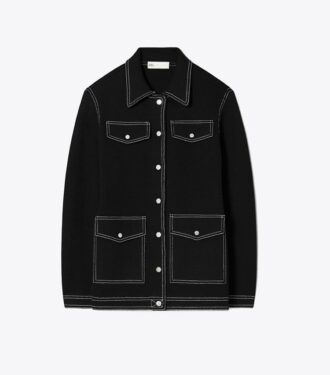 Veste en laine surpiquée Veste en laine surpiquée