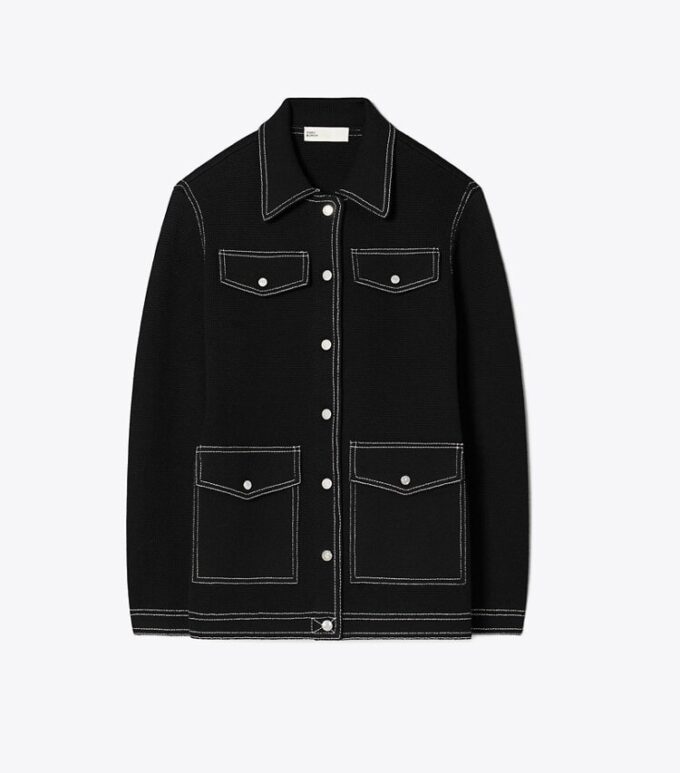 Veste en laine surpiquée Veste en laine surpiquée