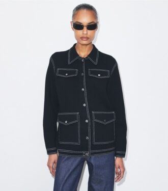 Veste en laine surpiquée Veste en laine surpiquée
