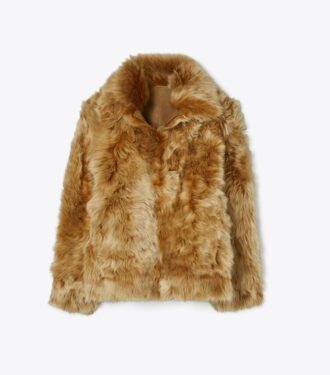 Veste en peau lainée