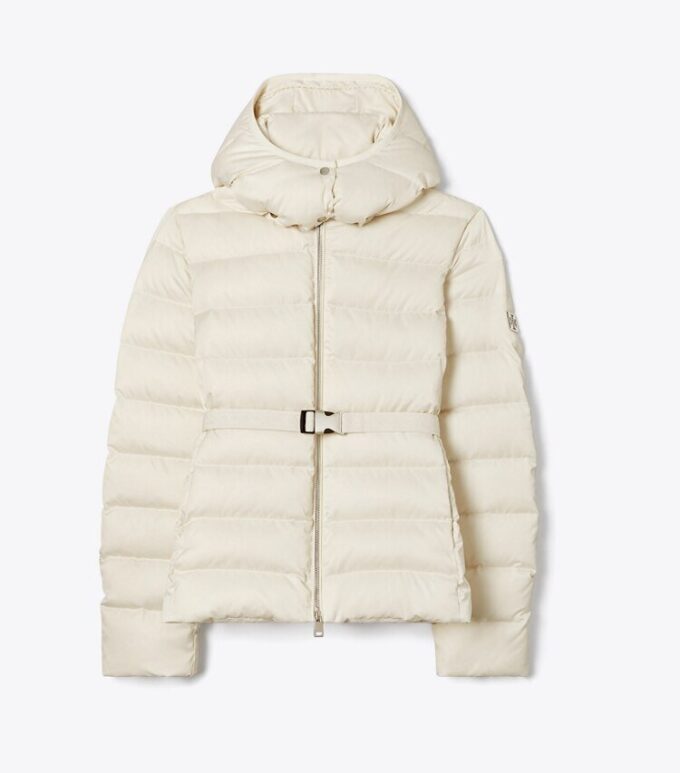 Veste matelassée en satin avec ceinture Veste matelassée en satin avec ceinture
